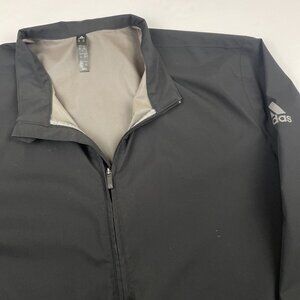Adidas Golf Windbreaker Jacket Men’s 2XL Water Repellent Full Zip Black